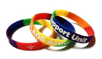 FLAGS Support Unit - Custom Printed Rainbow 12mm Silicone Wristbands by Pro