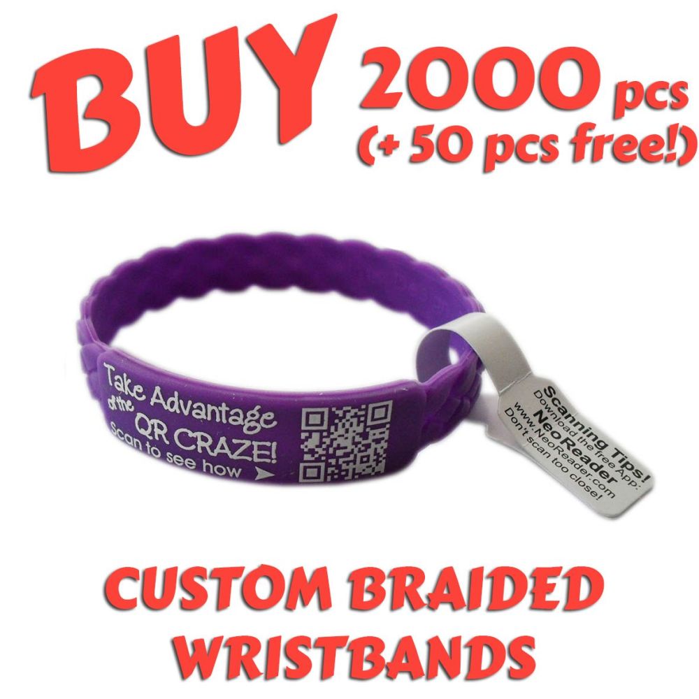 Braided Silicone Wristbands x 2000 pcs (EXCLUSIVE DESIGN!)