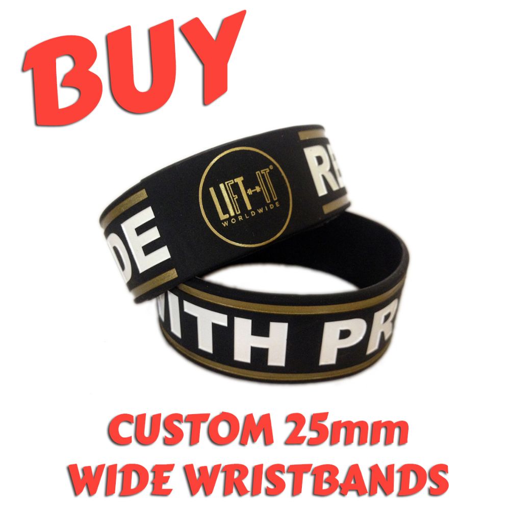 A5) Customisable 25mm Silicone Wristbands