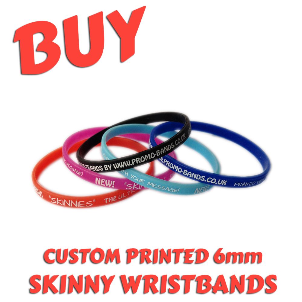 A6) Customisable 6mm Silicone Wristbands