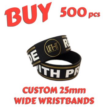 M5) Custom Printed 25mm Wristbands x 500 pcs