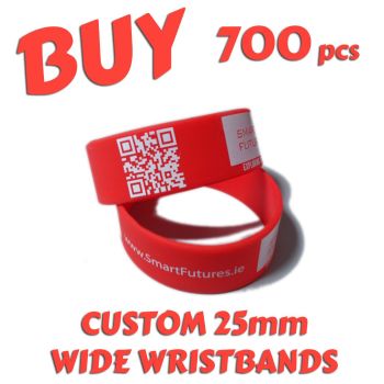 M7) Custom Printed 25mm Wristbands x 700 pcs