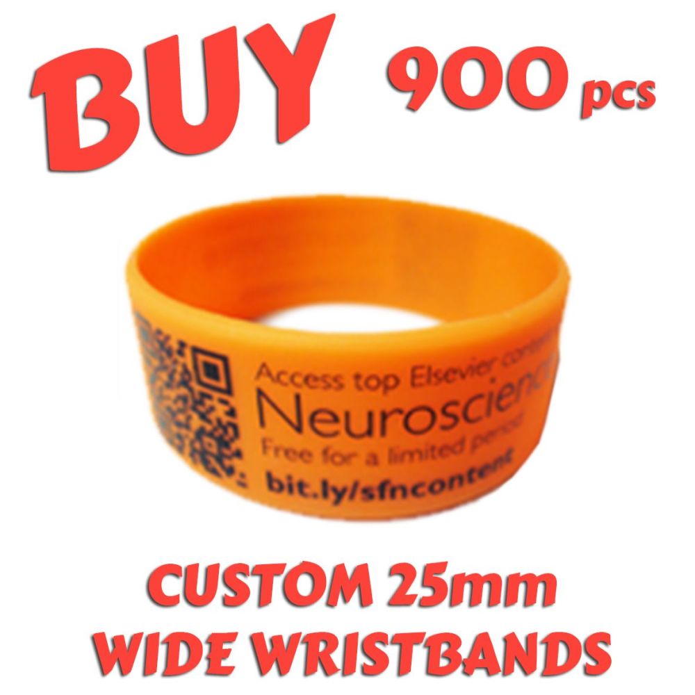 M9) Custom Printed 25mm Wristbands x 900 pcs