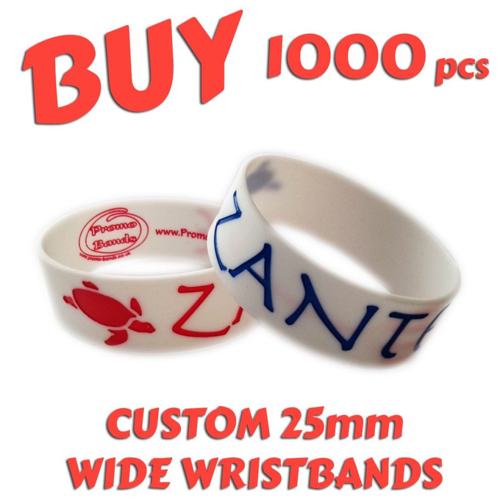 M9a) Custom Printed 25mm Wristbands x 1000 pcs