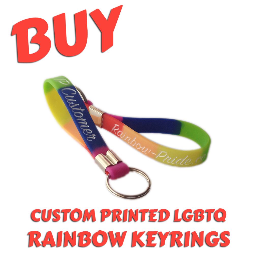 B3) Customisable LGBTQ Rainbow Keyrings