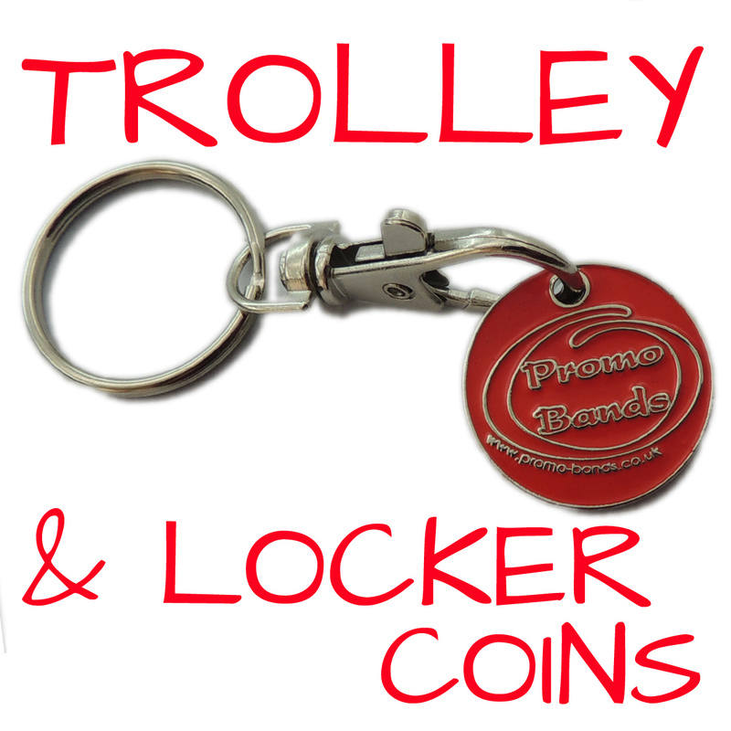 TROLLEY COINS BY WWW.PROMO-BANDS.CO.UK