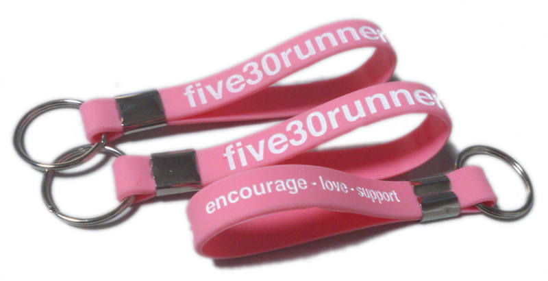 Breast Cancer Awareness VITA keyrings by www.Promo-Bands.co.uk