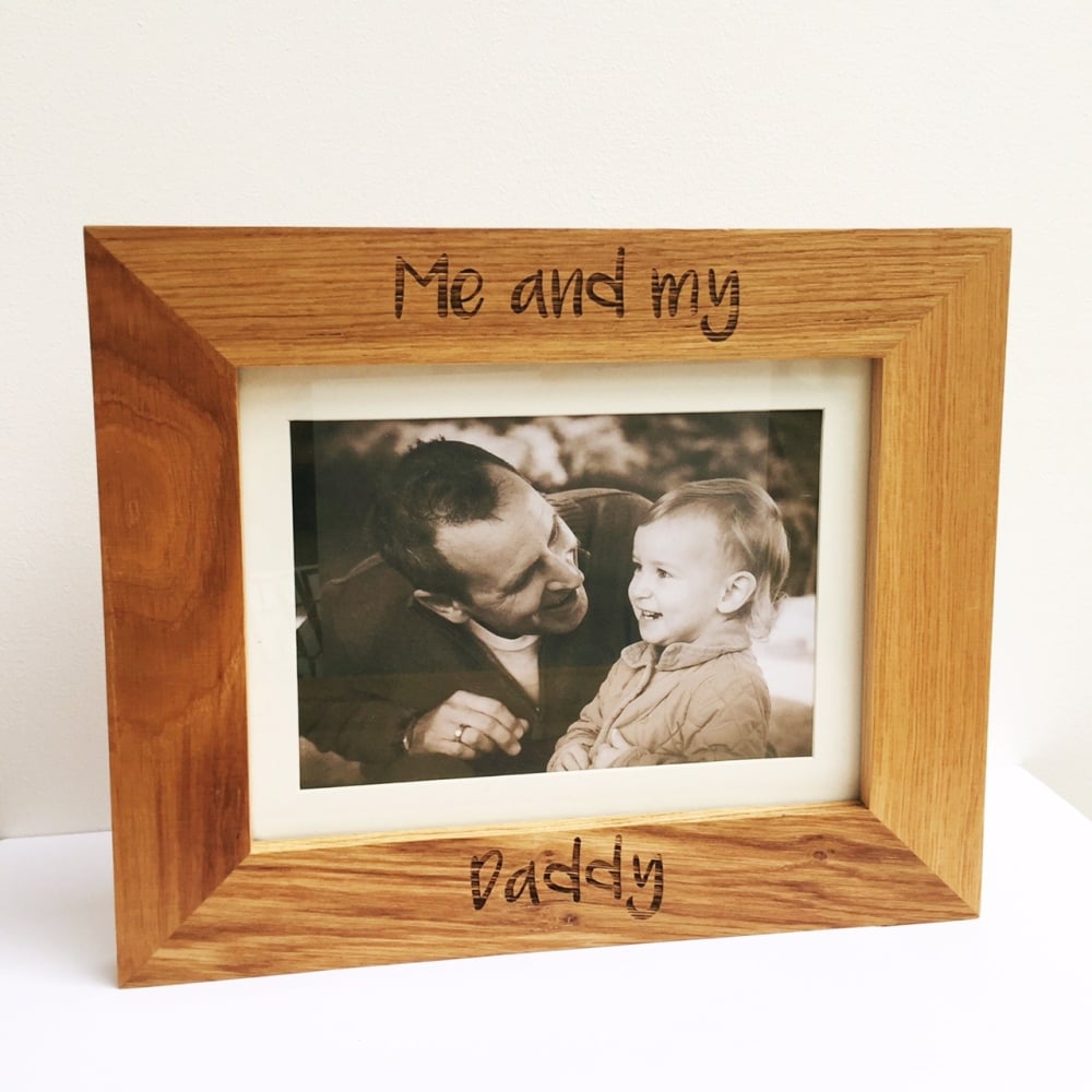 Personalised solid oak engraved photo frame