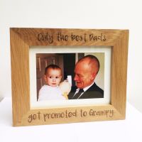 Personalised Only the best Dads solid oak engraved photo frame