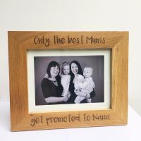 Personalised Only the best Mums solid oak engraved photo frame