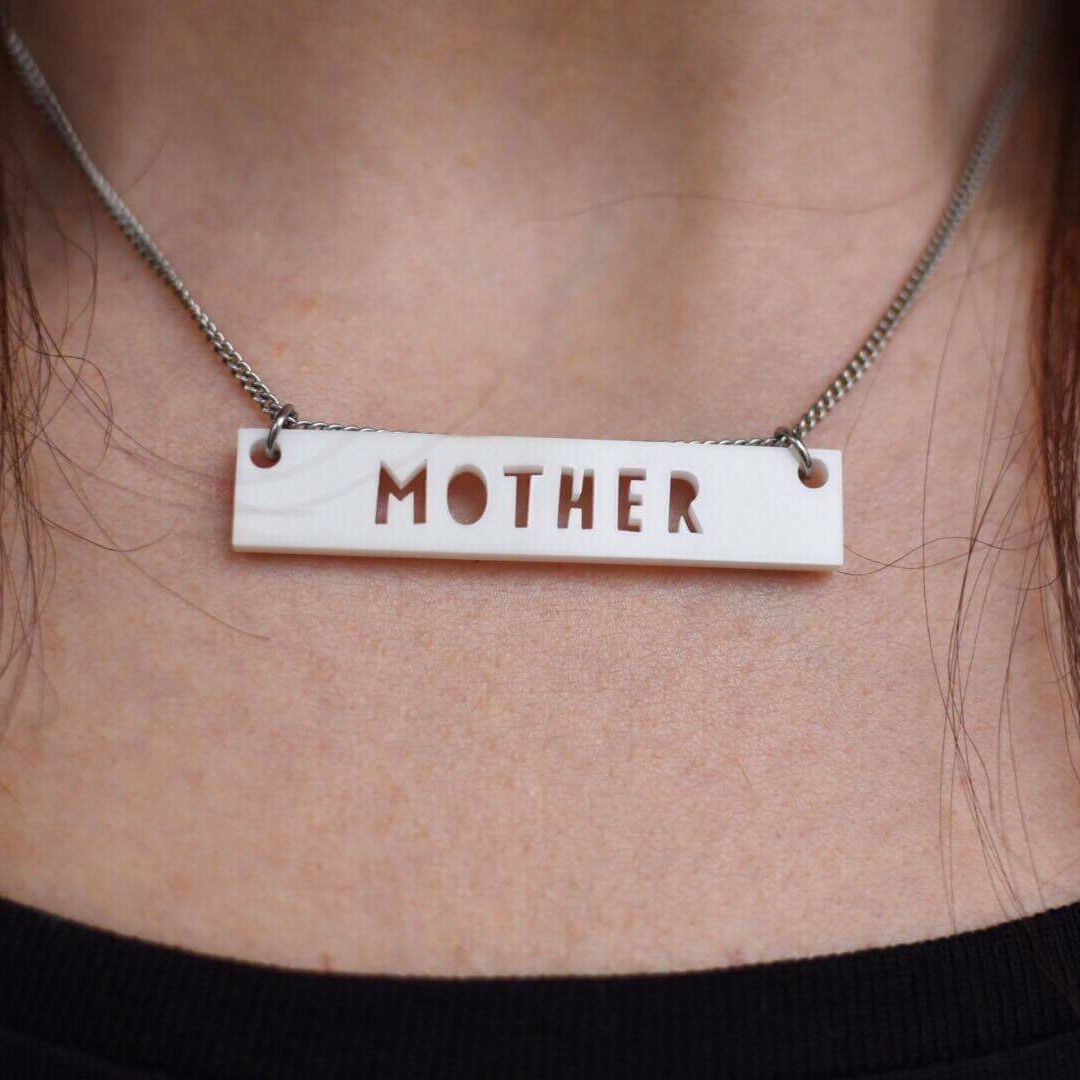Personalised acrylic cloud necklace