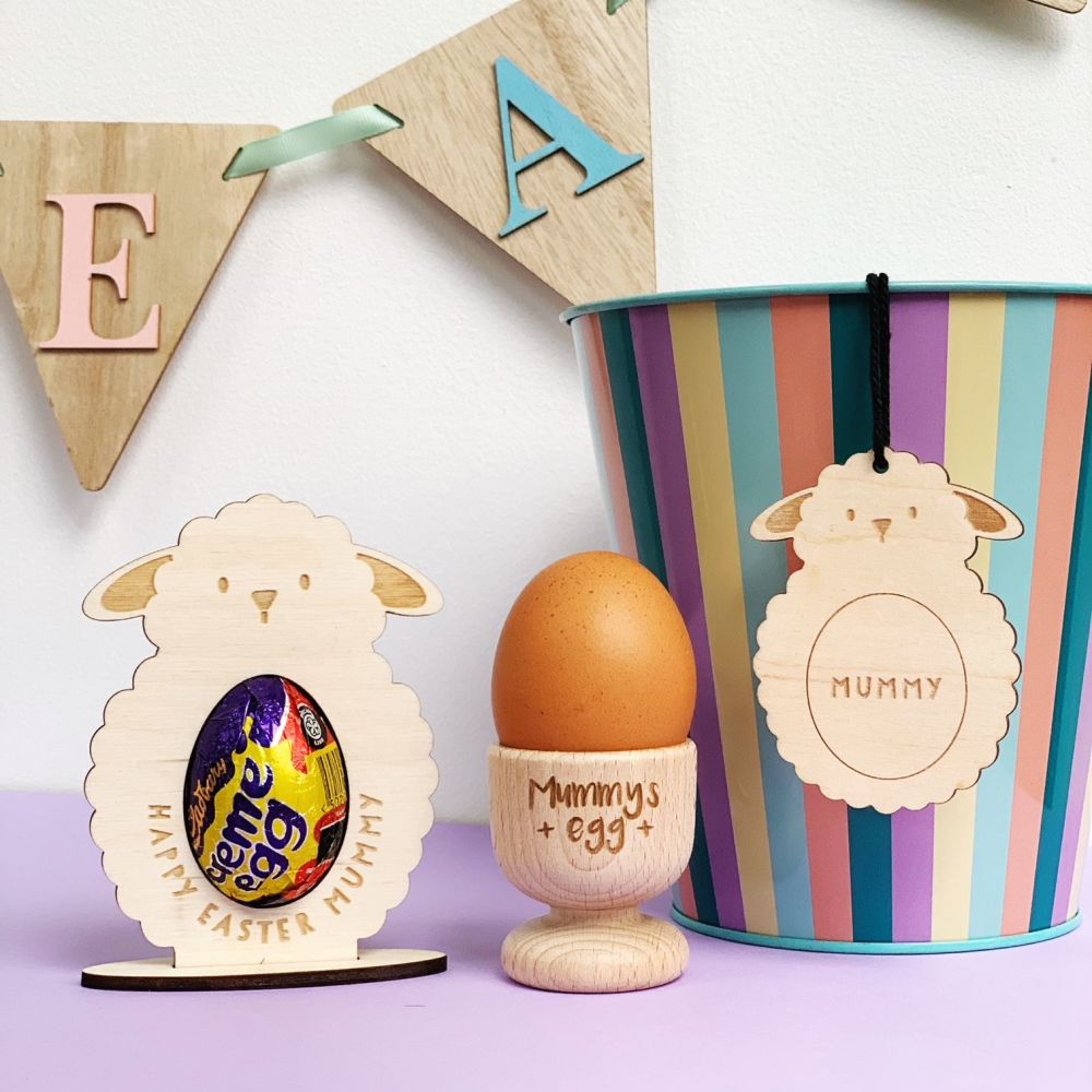 Easter bundle - egg holder, hanging decoration and egg cup