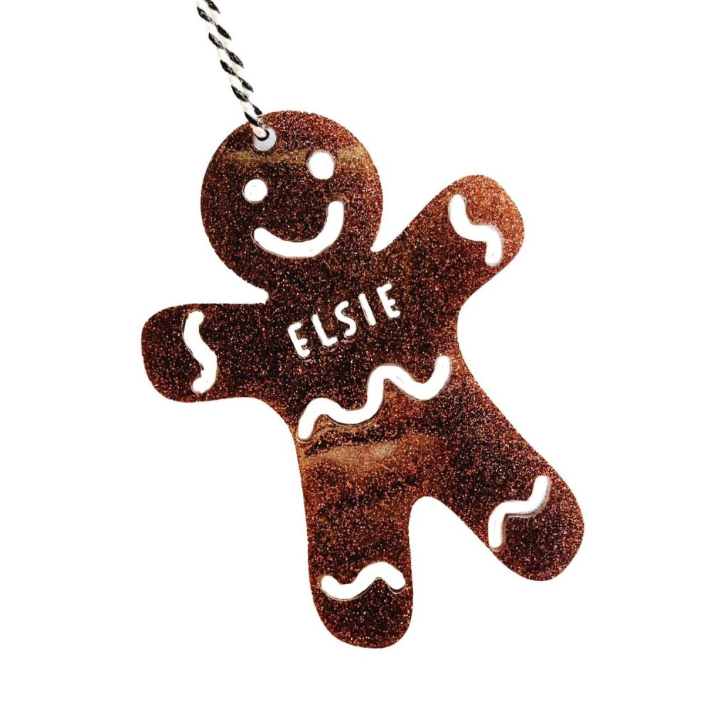 Personalised gingerbread person tree decoration