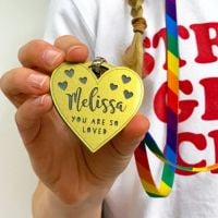 Personalised Heart Shaped Love Medal or Keyring