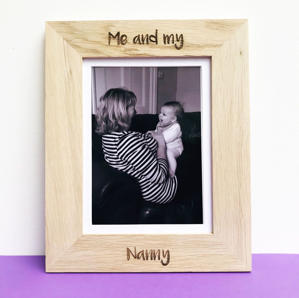 Personalised solid oak engraved photo frame