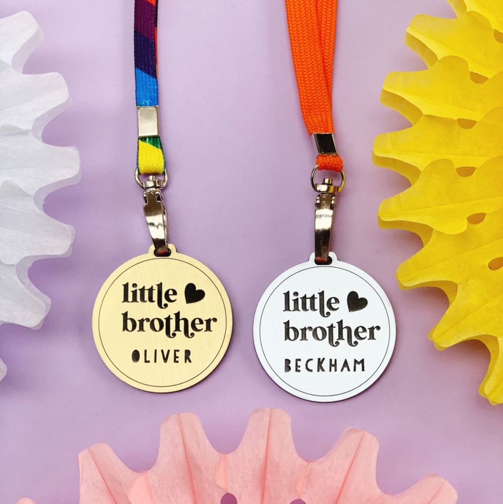 Personalised Little Brother medal