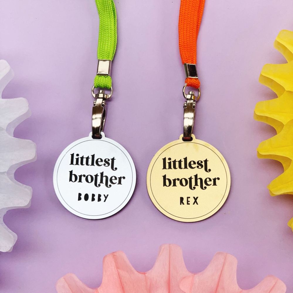 Personalised Littlest Brother medal