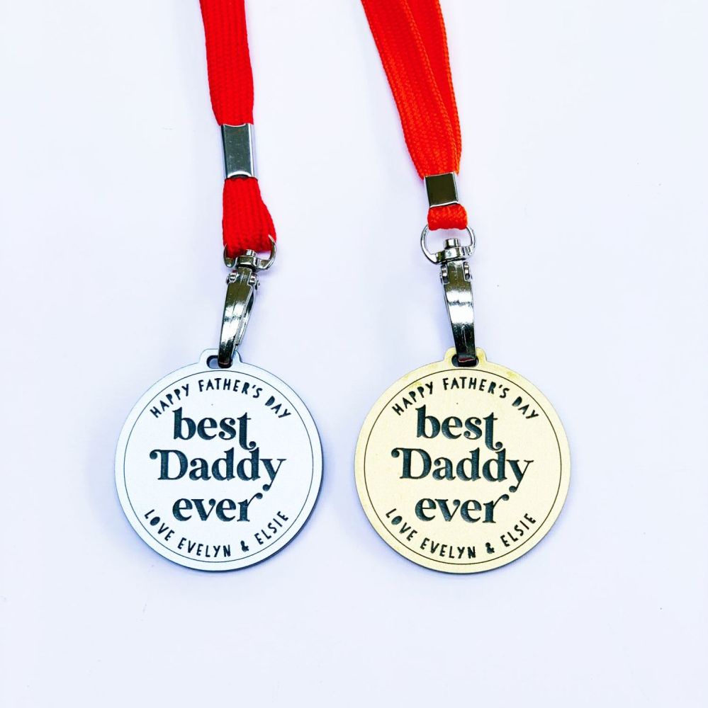 Personalised Best Daddy Ever medal