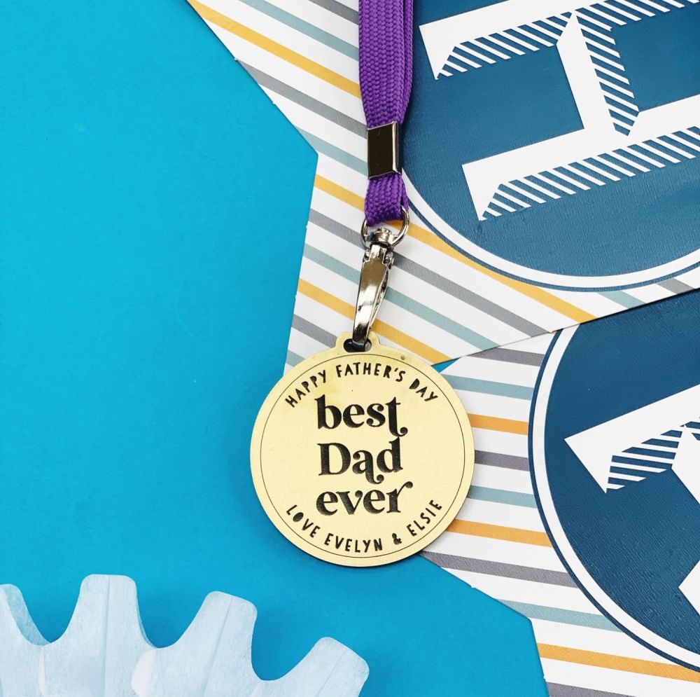 Personalised Best Dad Ever medal
