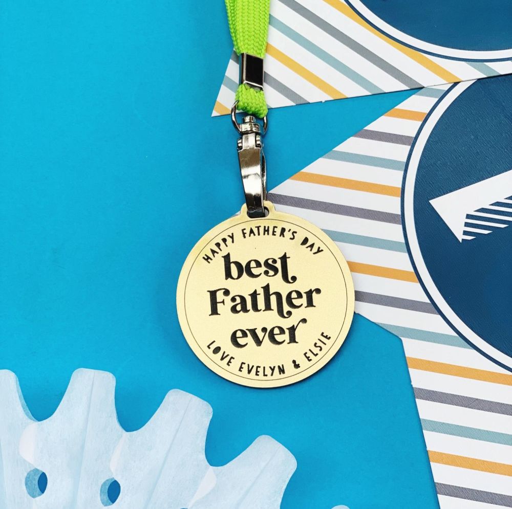 Personalised Best Father Ever medal