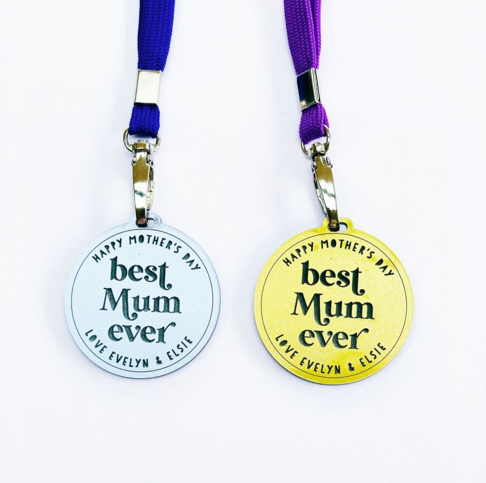 Personalised Best Mum Ever medal