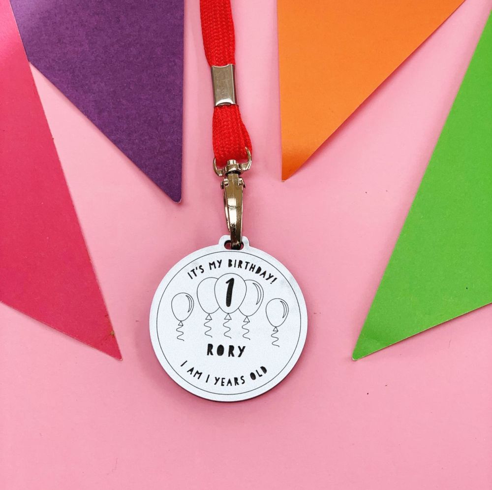 Personalised I am one today birthday medal