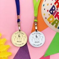 Personalised I am six today birthday medal