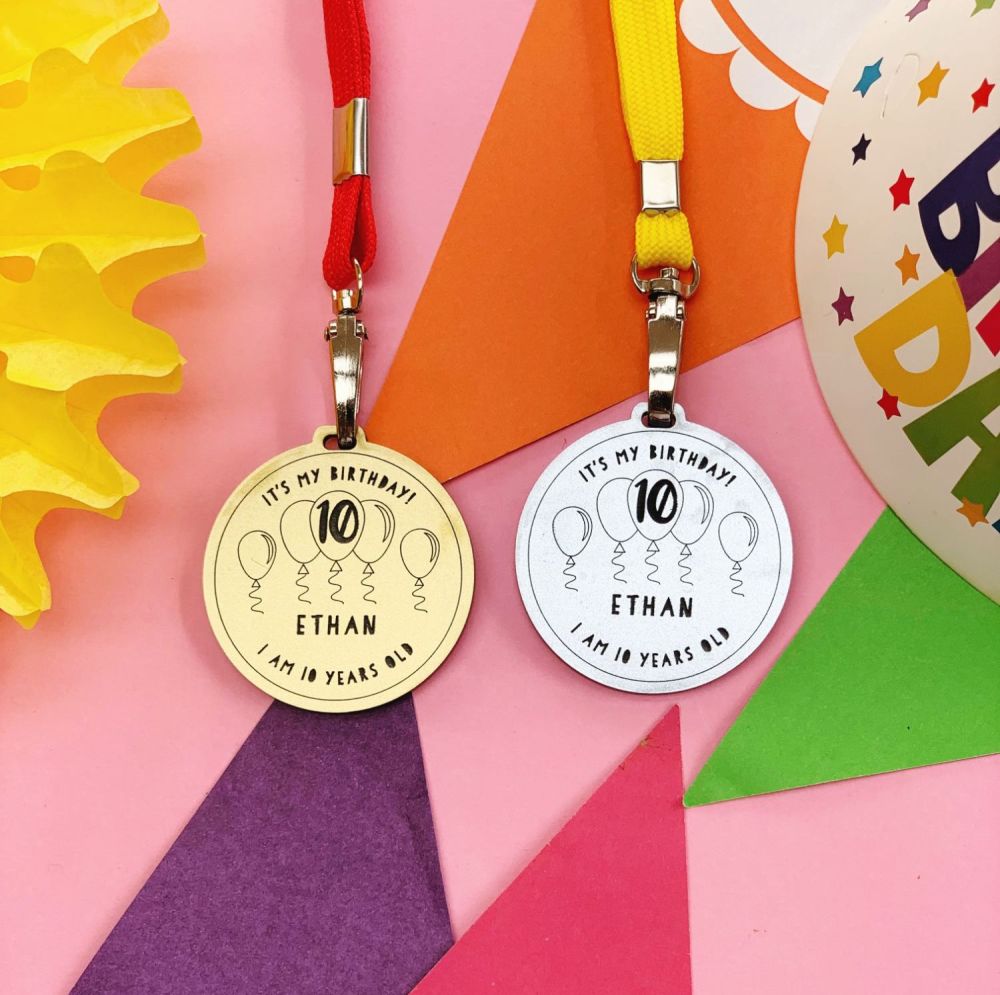 Personalised I am ten today birthday medal