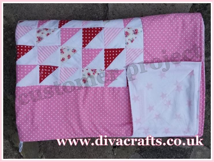 customer project pink patchwork quilt by tabby diva crafts 1