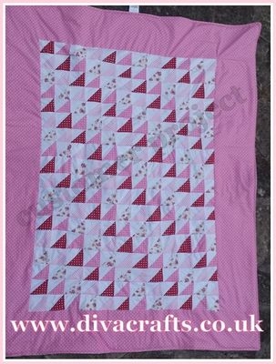 customer project pink patchwork quilt by tabby diva crafts