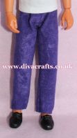 Handmade by Cazjar to fit Rio Hasbro Doll Suedette Trousers - Purple
