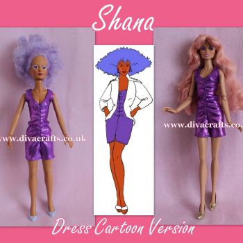 Handmade by Cazjar JEM Fashion Hasbro OR Integrity - Shana Cartoon Dress Only