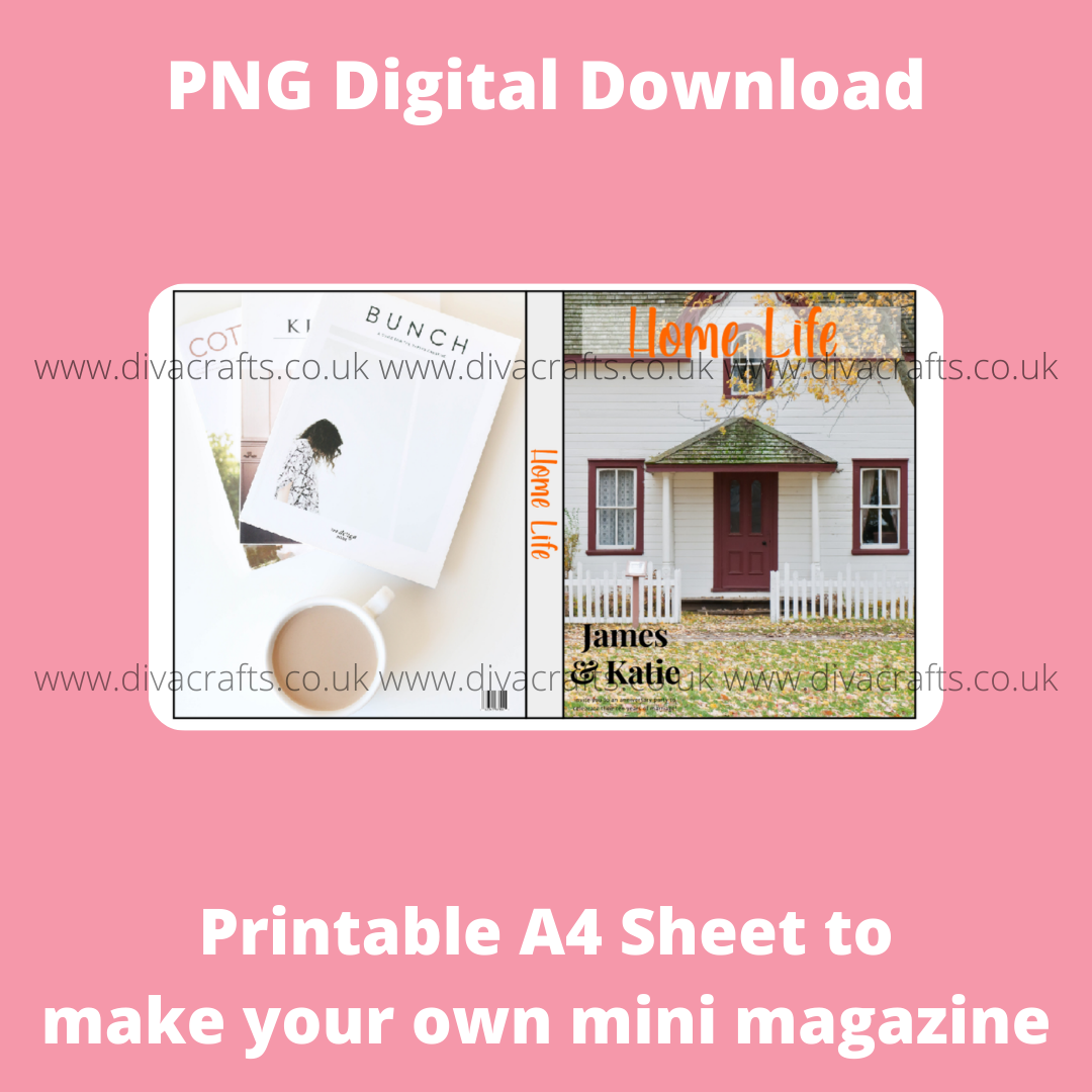 PNG Digital Download Printable Mini Doll Size Magazine - Home Life Theme #1