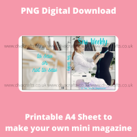 PNG Digital Download Printable Mini Doll Size Magazine - Sewing Theme #1
