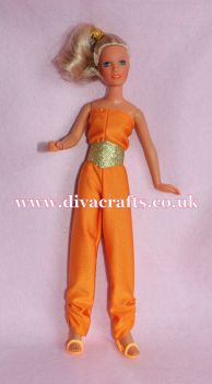 Handmade by Cazjar Kenner Darci Doll Fashion - Copper Coveralls Reproduction