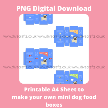 PNG Digital Download Printable Mini Pet Food Boxes - 4 x Dog Food