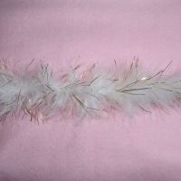Marabou Feather Boa for Fashion Dolls - white / Gold Tinsel