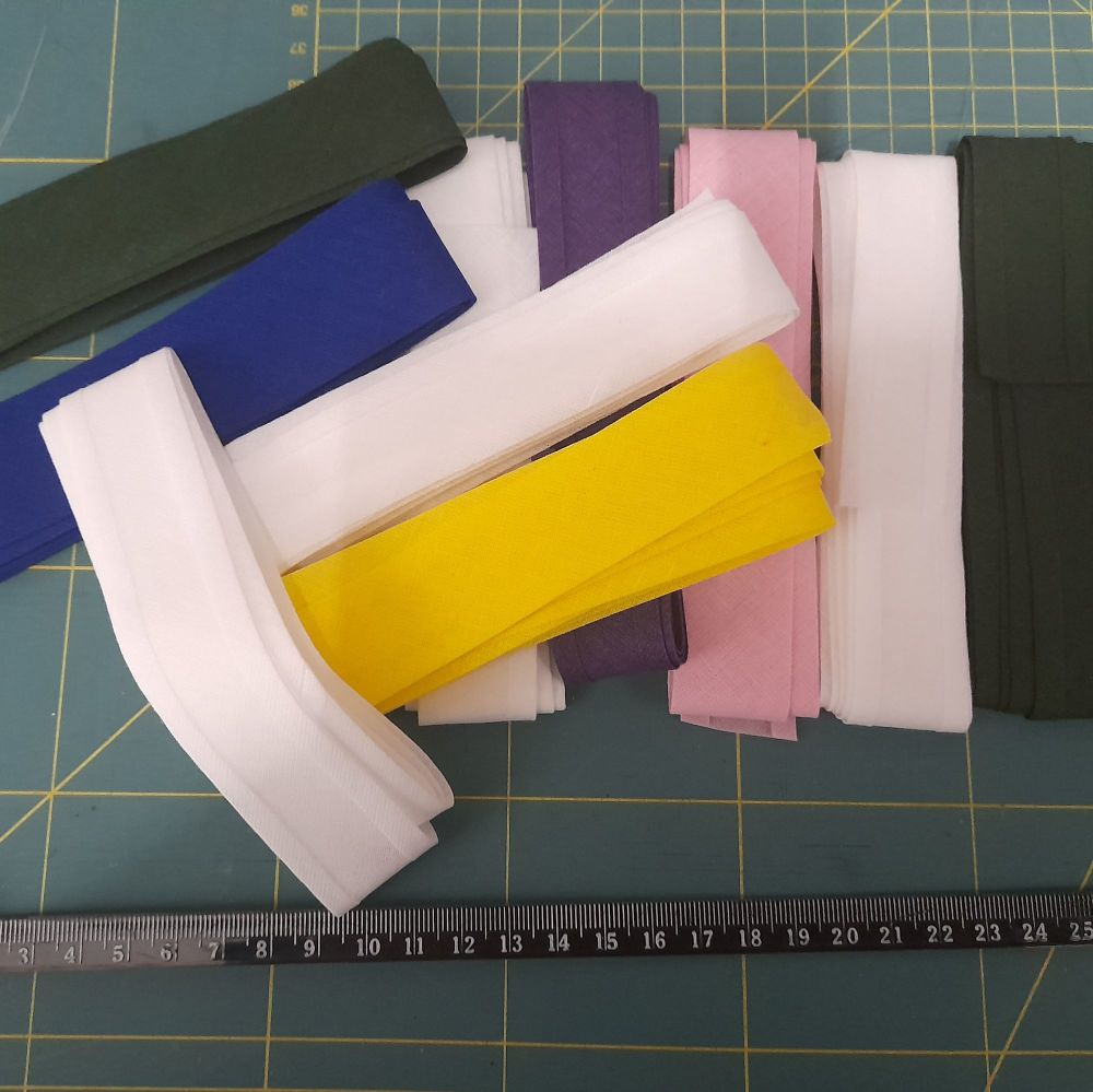 Cotton Bias Binding 10 x 2metre Mixed Colours