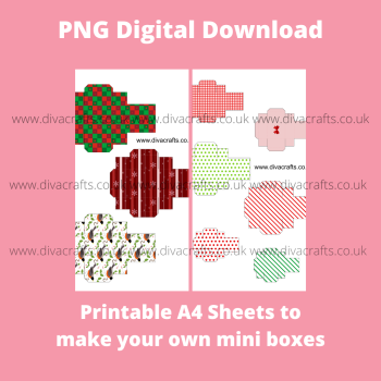 PNG Digital Download Printable Mini Boxes - Christmas Mix 1