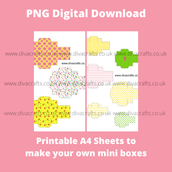 PNG Digital Download Printable Mini Boxes - Birthday Mix 1