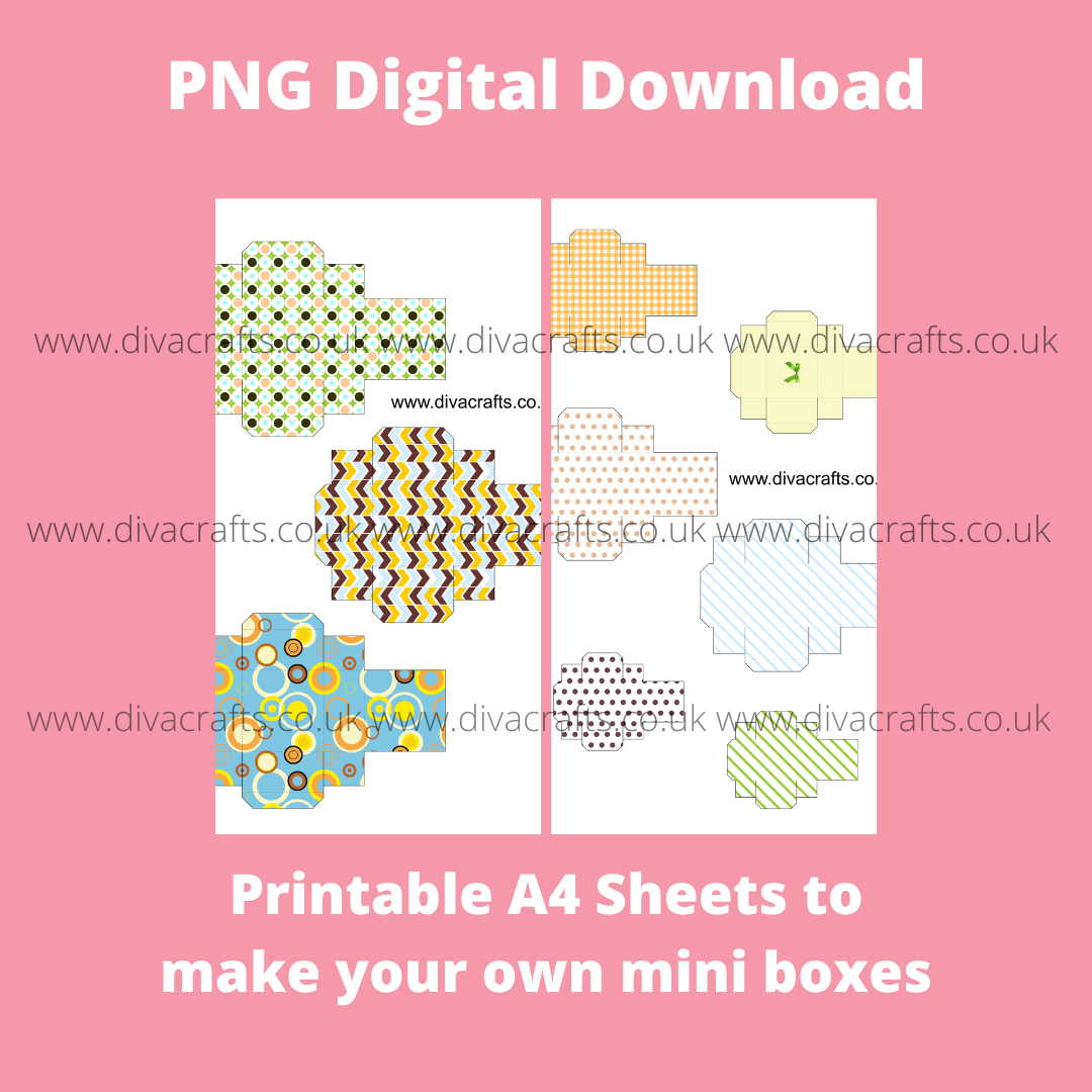 PNG Digital Download Printable Mini Boxes - Birthday Mix 2