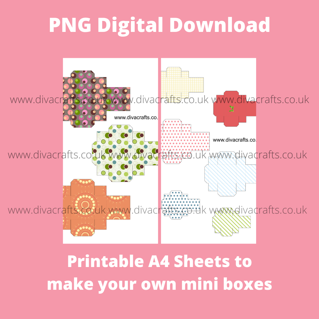 PNG Digital Download Printable Mini Boxes - Birthday Mix 3