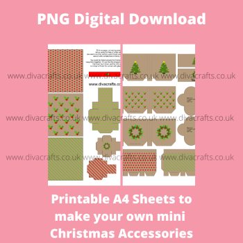 PNG Digital Download Printable Mini Christmas Kit #1