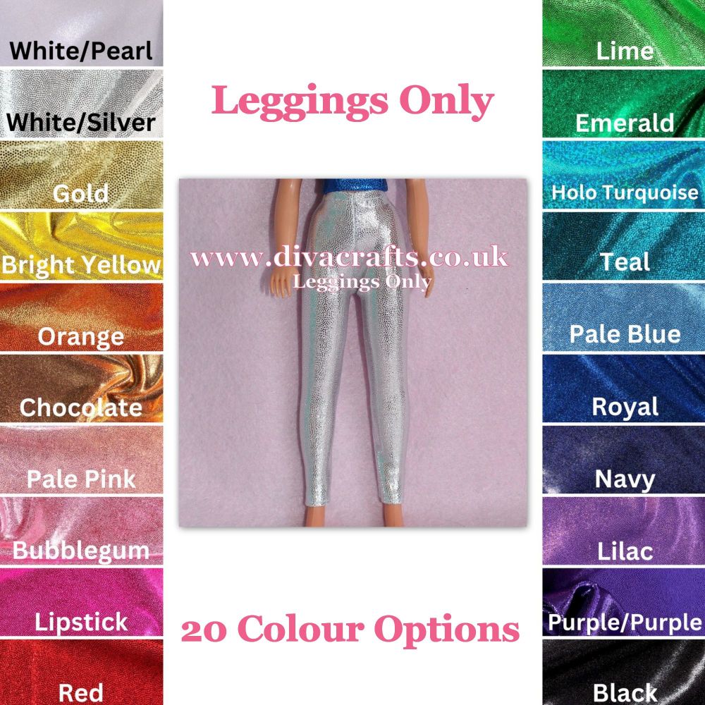 Sindy Doll Size Ankle Length Leggings - Sparkle (Colour Choice)