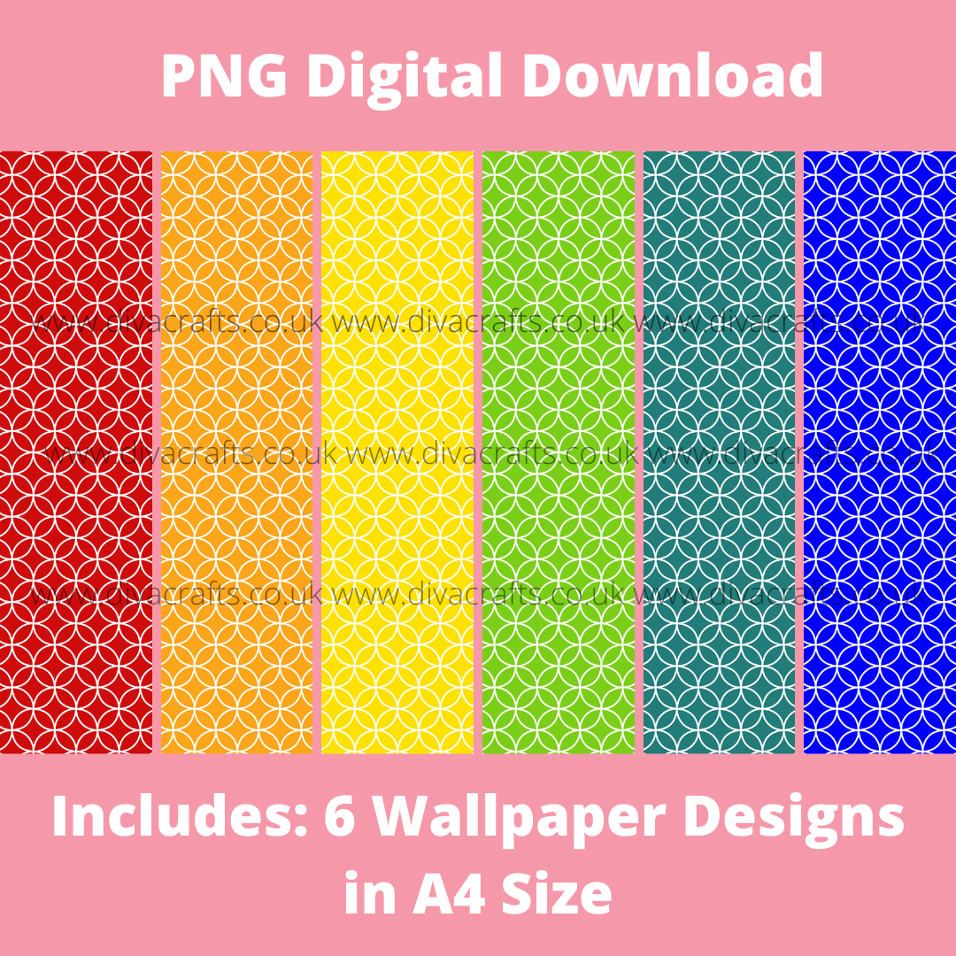 PDF Digital Download Printable Mini Doll Size Wallpaper - Tile Design #1 - 