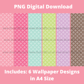 PNG Digital Download Printable Mini Doll Size Wallpaper - Tile Design #1 - Diva Collection