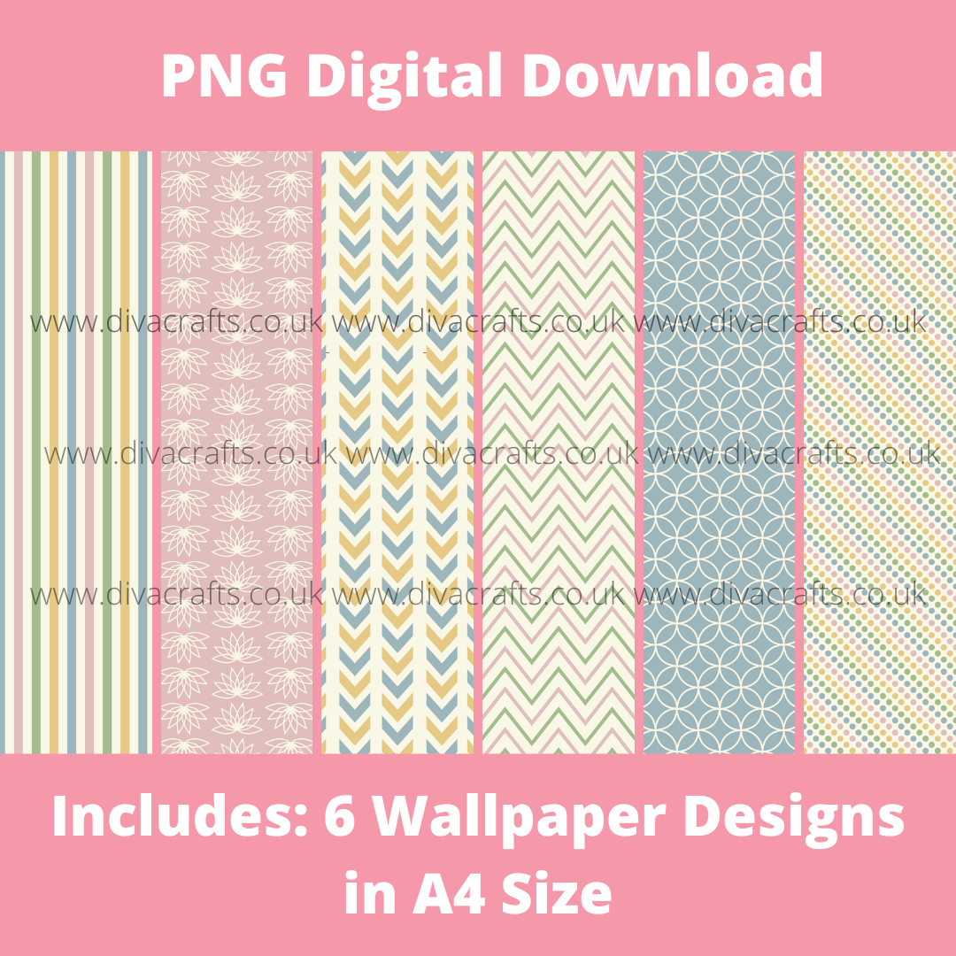 PDF Digital Download Printable Mini Doll Size Wallpaper - Modern Collection