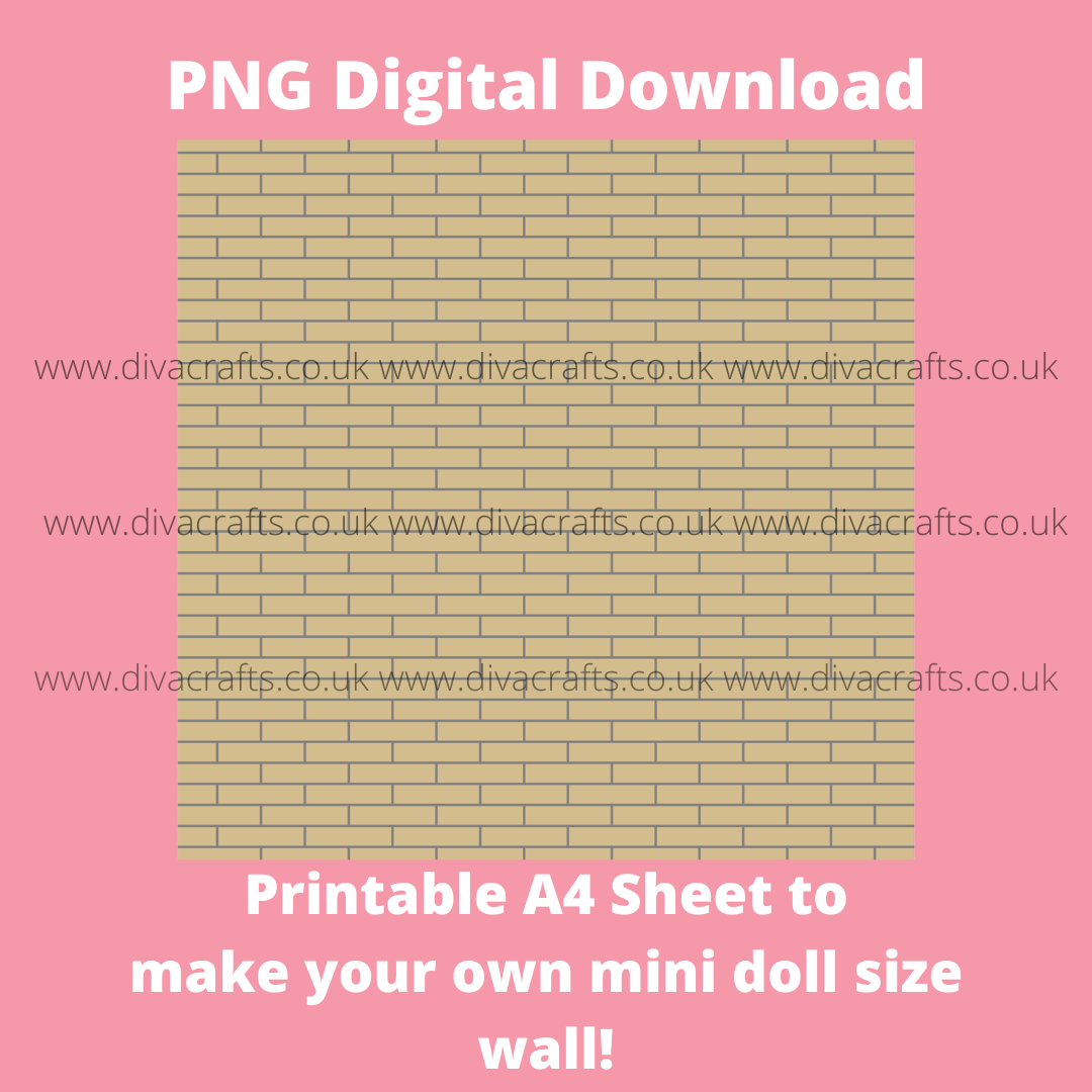 *FREEBIE* PNG Digital Download Printable Mini Doll Size Wall - Sand Brick
