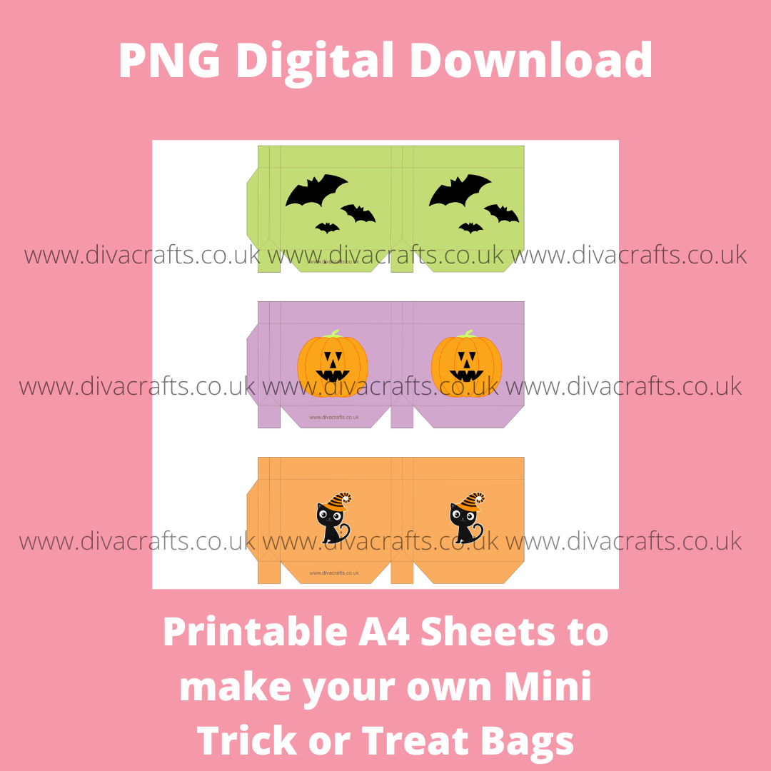 *FREEBIE* PNG Digital Download Printable Mini Halloween Trick or Treat Bags