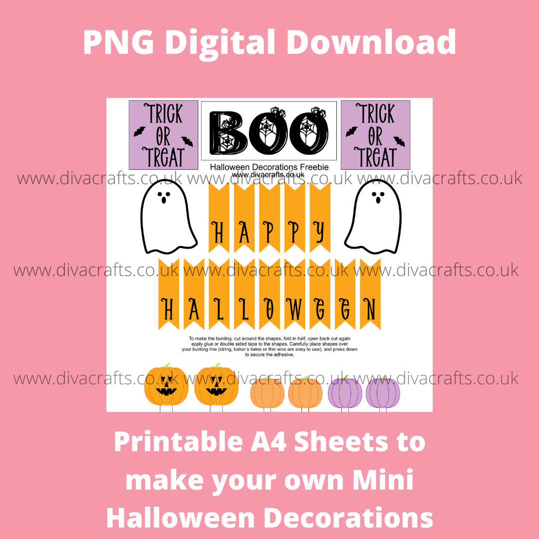 *FREEBIE* PNG Digital Download Printable Mini Halloween Decorations